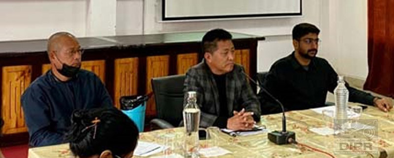 DESD&E Director, Chiden Yaden addressing the two-day sensitisation workshop for Mahatma Gandhi National Fellowship fellows in Kohima on December 8-9. (DIPR Photo)